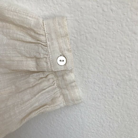 RD & Koko Wrap Top Ivory Long Sleeve Tie Waist - Picture 6 of 12